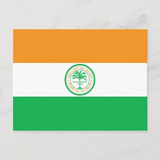 Cartão Postal Bandeira de Miami, Flórida (Frente)