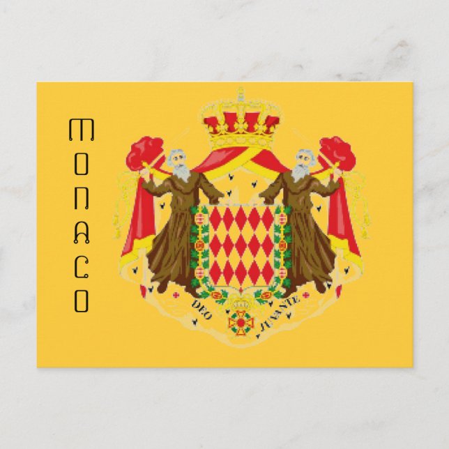 Cartão Postal bandeira de Mônaco (Frente)