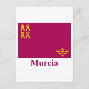Cartão Postal Bandeira de Múrcia com nome