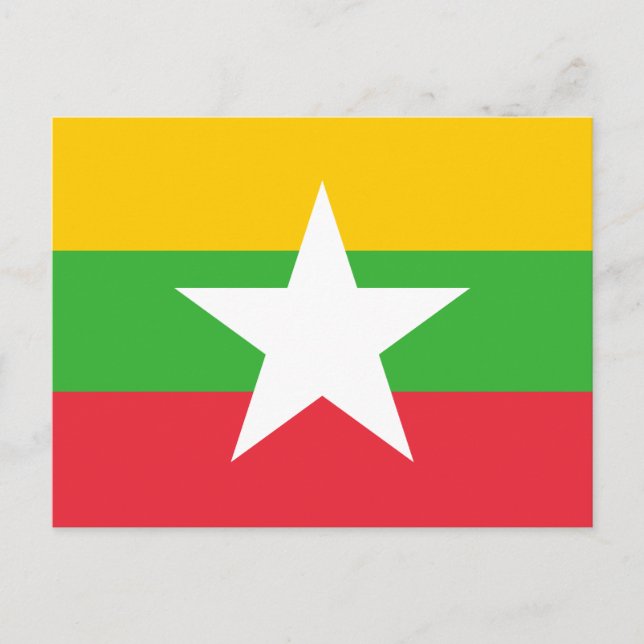 Cartão Postal Bandeira de Myanmar (Frente)