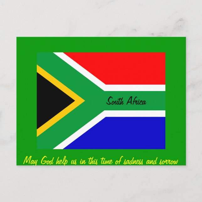 Cartão Postal Bandeira de Nelson Mandela, África do Sul (Frente)
