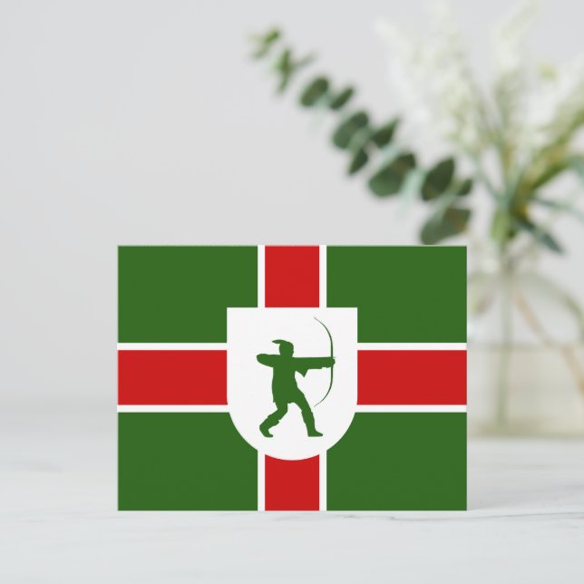 Cartão Postal Bandeira de Nottinghamshire (Em pé/Frente)