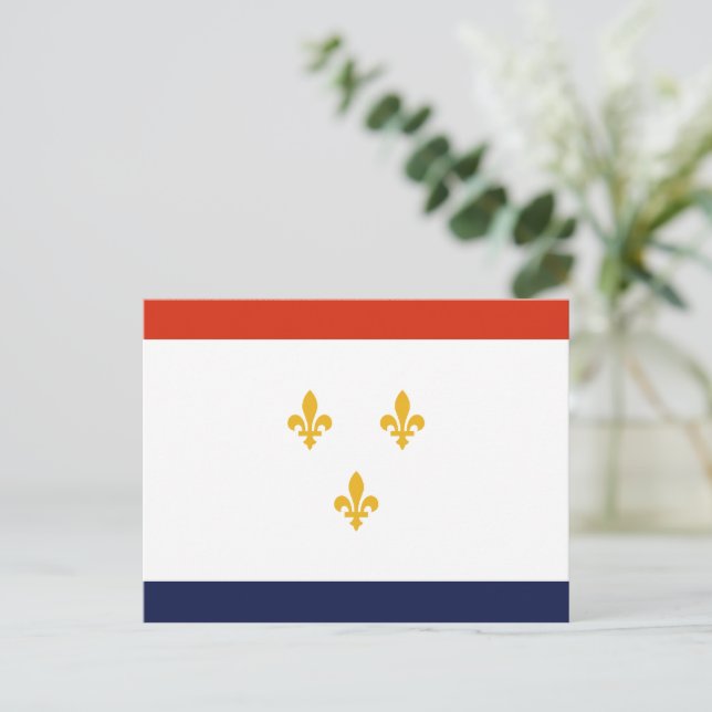 Cartão Postal Bandeira de Nova Orleans (Em pé/Frente)