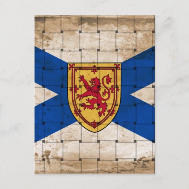 Cartão Postal Bandeira de Nova Scotia Distorcida (Frente)