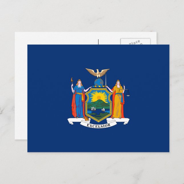 Cartão Postal Bandeira de Nova York (Frente/Verso)