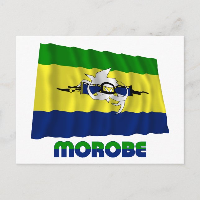 Cartão Postal Bandeira de Ondas da Província de Morobe (Frente)