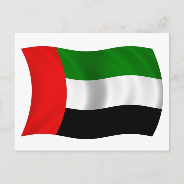 Cartão Postal Bandeira de ondulação dos UAE (Frente)