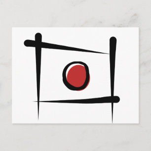 Cartão Postal Bandeira de Pincel do Japão