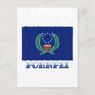 Cartão Postal Bandeira de Pohnpei, com nome