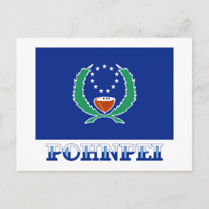 Cartão Postal Bandeira de Pohnpei, com nome