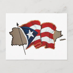 Cartão Postal Bandeira de Porto Rico & Ilha
