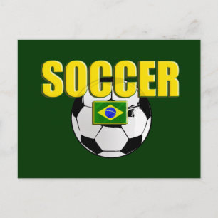 Cartão Postal Bandeira de presentes de futebol do brasil