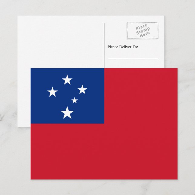 Cartão Postal Bandeira de Samoa, Bandeira da Samoa (Frente/Verso)