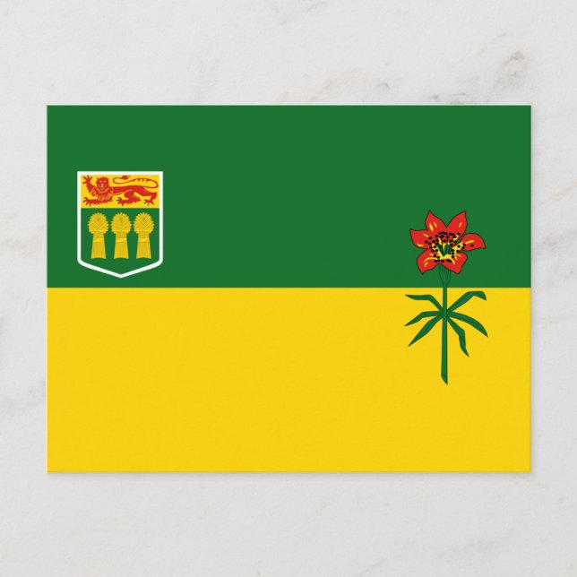 Cartão Postal Bandeira de Saskatchewan (Frente)
