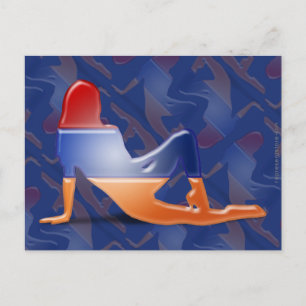 Cartão Postal Bandeira de Silhouette Girl armênia