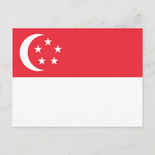 Cartão Postal Bandeira de Singapura