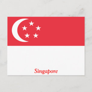 Cartão Postal Bandeira de Singapura