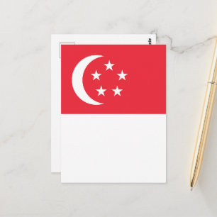 Cartão Postal bandeira de Singapura