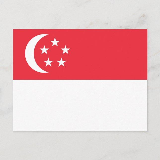 Cartão Postal Bandeira de Singapura (Frente)
