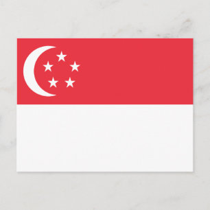 Cartão Postal Bandeira de Singapura