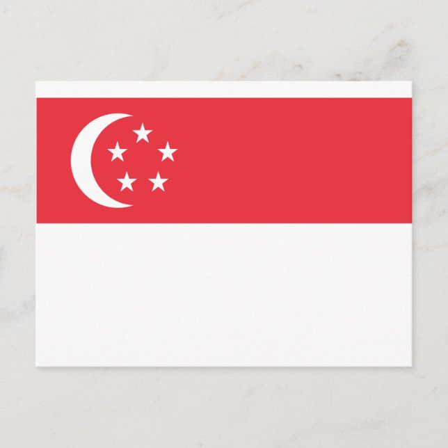 Cartão Postal Bandeira de Singapura - 新 加 坡 旗 - Bendera Singapur (Frente)