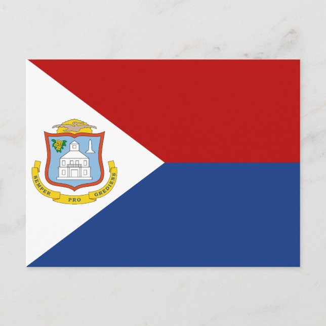 Cartão Postal Bandeira de Sint Maarten (Frente)