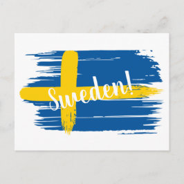 Cartão Postal Bandeira de Suecia de Brushacarc Artístico