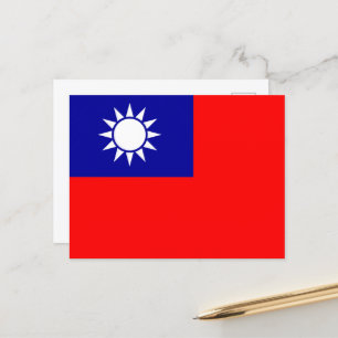 Cartão Postal Bandeira de Taiwan: República da China, Taipé Chin
