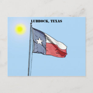 Cartão Postal Bandeira de Texas, Lubbock, Texas