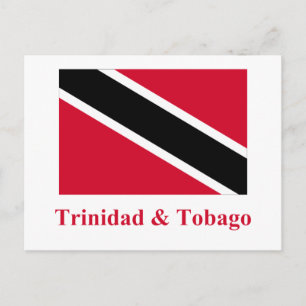 Cartão Postal Bandeira de Trinidad e Tobago com nome