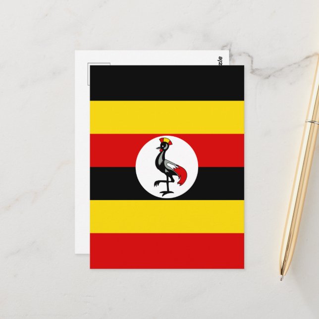 Cartão Postal bandeira de Uganda (Frente/Verso In Situ)