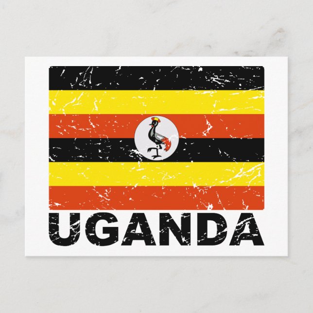 Cartão Postal Bandeira de Uganda (Frente)