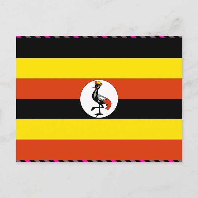 Cartão Postal Bandeira de Uganda (Frente)