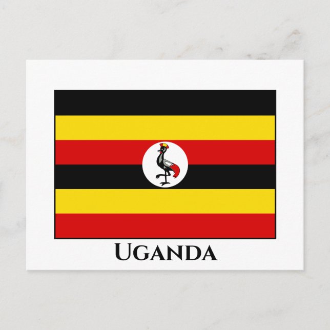 Cartão Postal Bandeira de Uganda (Frente)