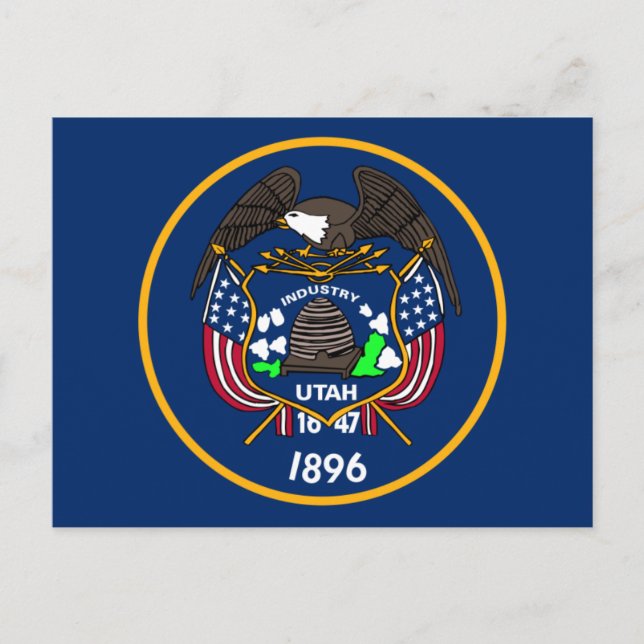 Cartão Postal Bandeira de Utah (Frente)