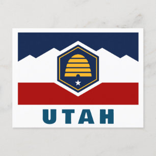 Cartão Postal Bandeira de Utah (Beehive Flag)