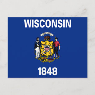 Cartão Postal Bandeira de Wisconsin