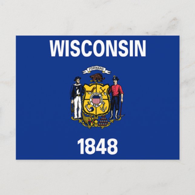 Cartão Postal Bandeira de Wisconsin (Frente)