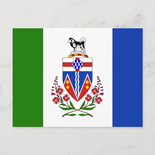 Cartão Postal Bandeira de Yukon, Canadá (Frente)