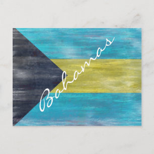 Cartão Postal bandeira distressed das Bahamas