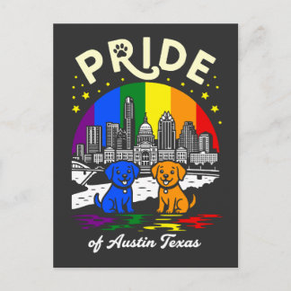 Cartão Postal Bandeira do Arco-Íris dos Cães da Cidade de Austin
