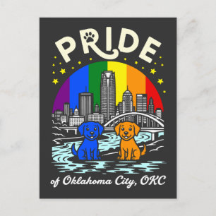 Cartão Postal Bandeira do Arco-Íris Orgulho de Oklahoma City OKC