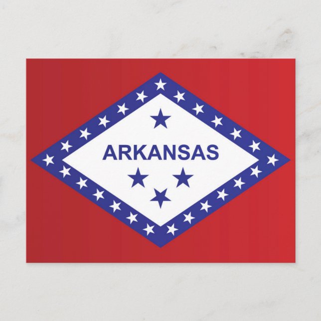 Cartão Postal Bandeira do Arkansas, EUA (Frente)