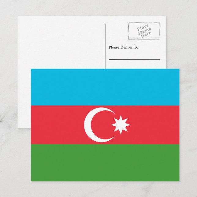 Cartão Postal Bandeira do Azerbaijão, Bandeira do Azerbaijão (Frente/Verso)