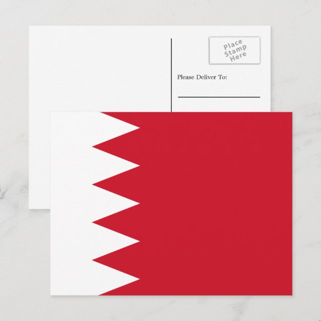 Cartão Postal Bandeira do Bahrein, Bandeira do Bahrein (Frente/Verso)