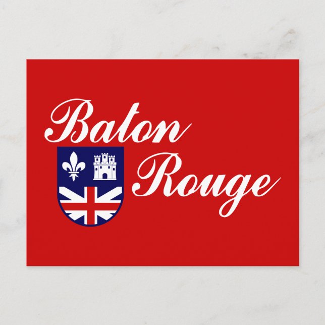 Cartão Postal Bandeira do Baton Rouge, Cartão-postal da Louisian (Frente)