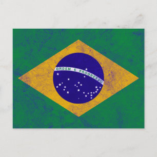 Cartão Postal Bandeira do Brasil Vintage