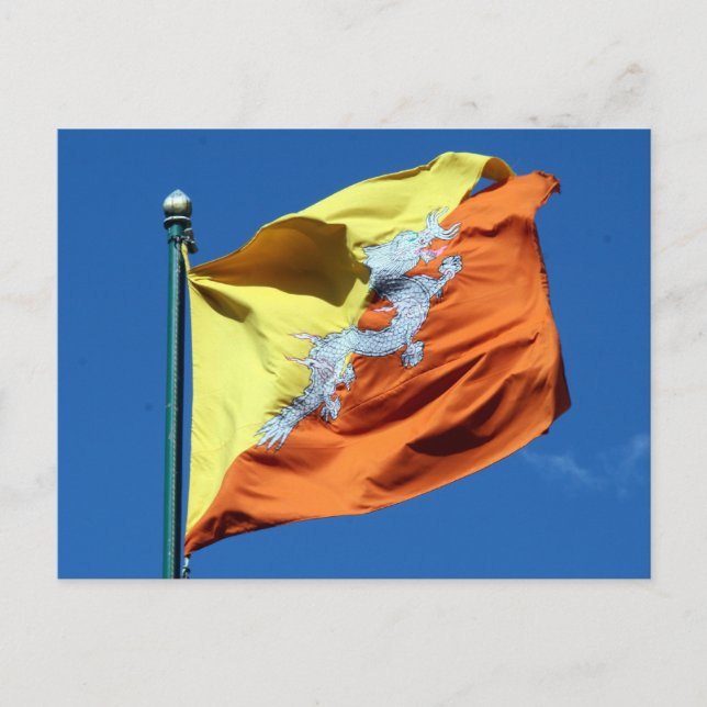 Cartão Postal bandeira do Butão (Frente)