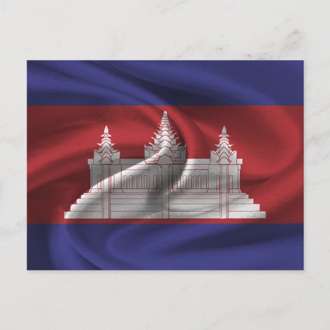 Cartão Postal Bandeira do Camboja (Frente)