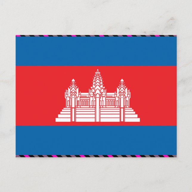 Cartão Postal Bandeira do Camboja (Frente)